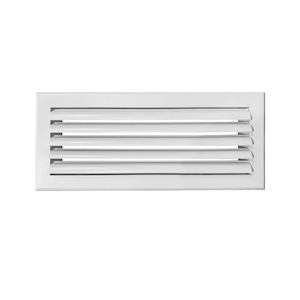  Grille de soufflage lames courbes aluminium blanc mat 400 x 150 mm - 400x400px